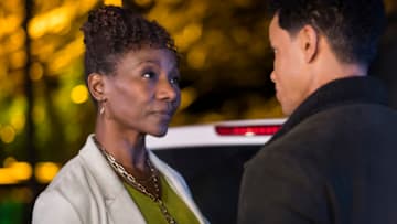 Nancy Drew -- "The Reunion of Lost Souls" -- Image Number: NCD202b_0207.jpg -- Pictured (L-R): Jeryl Prescott as Edith and Tunji Kasim as Nick -- Photo: Kailey Schwerman/The CW -- © 2021 The CW Network, LLC. All Rights Reserved.