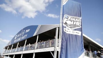 Apr 7, 2014; Arlington, TX, USA; A general view of a fan fest tent the championship game of the Final Four in the 2014 NCAA Mens Division I Championship tournament between the Connecticut Huskies and Kentucky Wildcats at AT&T Stadium. Mandatory Credit: Kevin Jairaj-USA TODAY Sports