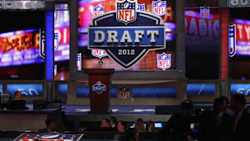 NEW YORK, NY - APRIL 26: A detail of the video board and stage during the 2012 NFL Draft at Radio City Music Hall on April 26, 2012 in New York City. (Photo by Chris Chambers/Getty Images)