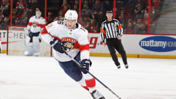 OTTAWA, ON - MARCH 29: Aleksander Barkov #16 of the Florida Panthers skates against the Ottawa Senators at Canadian Tire Centre on March 29, 2018 in Ottawa, Ontario, Canada. (Photo by Andre Ringuette/NHLI via Getty Images)