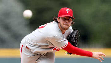 DENVER, CO - AUGUST 06: Starting pitcher Aaron Nola