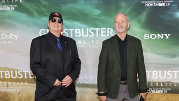 NEW YORK, NEW YORK - NOVEMBER 15: Actors Dan Aykroyd and Bill Murray attend the "Ghostbusters: Afterlife" New York Premiere at AMC Lincoln Square Theater on November 15, 2021 in New York City. (Photo by Mike Coppola/Getty Images)