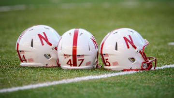 LINCOLN, NE - SEPTEMPER 20: Nebraska Cornhusker helmets before their game at Memorial Stadium on September 20, 2014 in Lincoln, Nebraska. Nebraska defeated Miami 41-31. (Photo by Eric Francis/Getty Images)