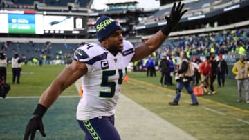 PHILADELPHIA, PA - NOVEMBER 24: Bobby Wagner #54 of the Seattle Seahawks waves to the fans after the game at Lincoln Financial Field on November 24, 2019 in Philadelphia, Pennsylvania. The Seahawks defeated the Eagles 17-9. (Photo by Corey Perrine/Getty Images)