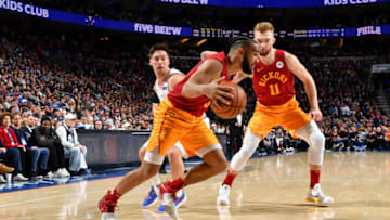 PHILADELPHIA, PA - MARCH 10: Cory Joseph #6 of the Indiana Pacers handles the ball against the Philadelphia 76ers on March 10, 2019 at the Wells Fargo Center in Philadelphia, Pennsylvania NOTE TO USER: User expressly acknowledges and agrees that, by downloading and/or using this Photograph, user is consenting to the terms and conditions of the Getty Images License Agreement. Mandatory Copyright Notice: Copyright 2019 NBAE (Photo by Jesse D. Garrabrant/NBAE via Getty Images)
