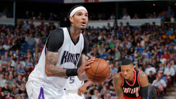 SACRAMENTO, CA - APRIL 5: Willie Cauley-Stein #00 of the Sacramento Kings attempts a free throw shot against the Portland Trail Blazers on April 5, 2016 at Sleep Train Arena in Sacramento, California. NOTE TO USER: User expressly acknowledges and agrees that, by downloading and or using this photograph, User is consenting to the terms and conditions of the Getty Images Agreement. Mandatory Copyright Notice: Copyright 2016 NBAE (Photo by Rocky Widner/NBAE via Getty Images)