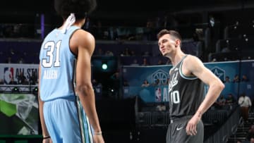 Brooklyn Nets Jarrett Allen Rodions Kurucs. Mandatory Copyright Notice: Copyright 2019 NBAE (Photo by Nathaniel S. Butler /NBAE via Getty Images)