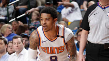 DALLAS, TX - APRIL 10: Tyler Ulis #8 of the Phoenix Suns handles the ball during the game against the Dallas Mavericks on April 10, 2018 at the American Airlines Center in Dallas, Texas. NOTE TO USER: User expressly acknowledges and agrees that, by downloading and or using this photograph, User is consenting to the terms and conditions of the Getty Images License Agreement. Mandatory Copyright Notice: Copyright 2018 NBAE (Photo by Glenn James/NBAE via Getty Images)
