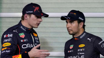 Max Verstappen, Sergio Perez, Red Bull, Formula 1 (Photo by KAMRAN JEBREILI/POOL/AFP via Getty Images)