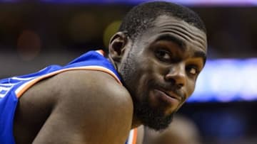 Mar 21, 2014; Philadelphia, PA, USA; New York Knicks guard Tim Hardaway Jr (5) during the second quarter against the Philadelphia 76ers at the Wells Fargo Center. The Knicks defeated the Sixers 93-92. Mandatory Credit: Howard Smith-USA TODAY Sports