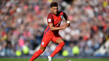 GLASGOW, SCOTLAND - JUNE 10: Alex Oxlade-Chamberlain of England in action during the FIFA 2018 World Cup Qualifier between Scotland and England at Hampden Park National Stadium on June 10, 2017 in Glasgow, Scotland. (Photo by Shaun Botterill/Getty Images)