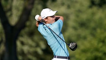 OLYMPIA FIELDS, ILLINOIS - AUGUST 27: Carlos Ortiz of Mexico plays his shot from the ninth tee during the first round of the BMW Championship on the North Course at Olympia Fields Country Club on August 27, 2020 in Olympia Fields, Illinois. (Photo by Stacy Revere/Getty Images)