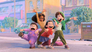 FRIENDS FOREVER – In Disney and Pixar’s all-new original feature film “Turning Red,” 13-year-old Mei Lee, a confident-but-dorky teenager with a tightknit group of friends who are passionate about a boy band called 4-Town. Featuring the voices of Rosalie Chiang, Ava Morse, Maitreyi Ramakrishnan and Hyein Park as Mei, Miriam, Priya and Abby, “Turning Red” will debut exclusively on Disney+ (where Disney+ is available) on March 11, 2022. © 2022 Disney/Pixar. All Rights Reserved.