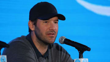 PEBBLE BEACH, CA - FEBRUARY 07: Tony Romo addresses the media ahead of the AT&T Pebble Beach Pro-Am (Photo by Warren Little/Getty Images)