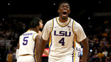Darius Days #4 of the LSU Tigers reacts after a turnover during the first half of a NCAA basketball game against the Tennessee Volunteers(Photo by Sean Gardner/Getty Images)