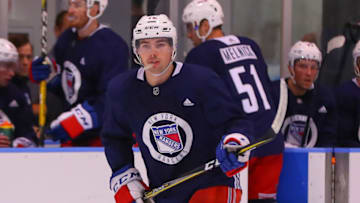 NEW YORK, NY - JUNE 29: New York Rangers Center Filip Chytil (72) skates during New York Rangers Prospect Development Camp on June 29, 2018 at the MSG Training Center in New York, NY. (Photo by Rich Graessle/Icon Sportswire via Getty Images)