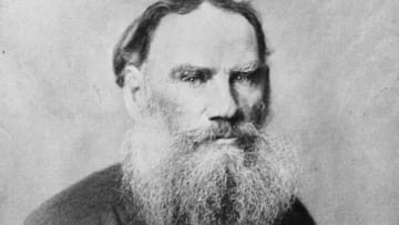 A portrait of 'War and Peace' author Leo Tolstoy, circa 1890.