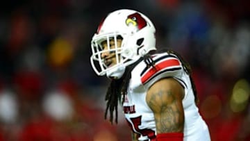 Dec 5, 2013; Cincinnati, OH, USA; Louisville Cardinals safety Calvin Pryor (25) against the Cincinnati Bearcats at Nippert Stadium. Mandatory Credit: Andrew Weber-USA TODAY Sports