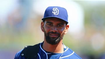 Mar 30, 2016; Peoria, AZ, USA; San Diego Padres pitcher Tyson Ross against the Seattle Mariners during a spring training game at Peoria Sports Complex. Mandatory Credit: Mark J. Rebilas-USA TODAY Sports