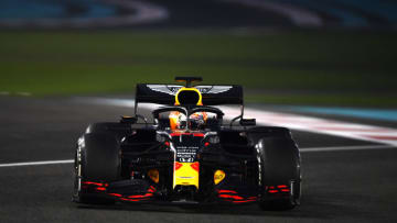 ABU DHABI, UNITED ARAB EMIRATES - DECEMBER 13: Max Verstappen of the Netherlands driving the (33) Aston Martin Red Bull Racing RB16 during the F1 Grand Prix of Abu Dhabi at Yas Marina Circuit on December 13, 2020 in Abu Dhabi, United Arab Emirates. (Photo by Rudy Carezzevoli/Getty Images)