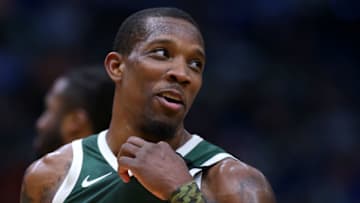 Eric Bledsoe #6 of the Milwaukee Bucks reacts against the New Orleans Pelicans (Photo by Jonathan Bachman/Getty Images)