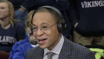 NEWARK, NJ - MARCH 09: Fox Sports announcer Gus Johnson before the game between the Seton Hall Pirates and the Villanova Wildcats at Prudential Center on March 9, 2019 in Newark, New Jersey. (Photo by Porter Binks/Getty Images)