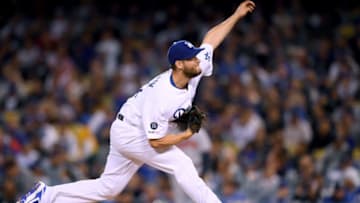 LOS ANGELES, CALIFORNIA - MAY 08: Clayton Kershaw #22 of the Los Angeles Dodgers pitches against the Atlanta Braves during the seventh inning at Dodger Stadium on May 08, 2019 in Los Angeles, California. (Photo by Harry How/Getty Images)