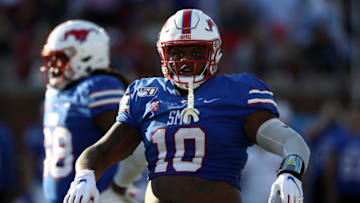 DALLAS, TEXAS - OCTOBER 19: Demerick Gary #10 of the Southern Methodist Mustangs at Gerald J. Ford Stadium on October 19, 2019 in Dallas, Texas. (Photo by Ronald Martinez/Getty Images)