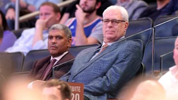 Nov 9, 2016; New York, NY, USA; New York Knicks general manager Phil Jackson watches during the third quarter between the New York Knicks and the Brooklyn Nets at Madison Square Garden. Mandatory Credit: Brad Penner-USA TODAY Sports