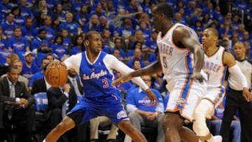Chris Paul (3) had his way with the Oklahoma City Thunder defense in Game 1. Mandatory Credit: Mark D. Smith-USA TODAY Sports