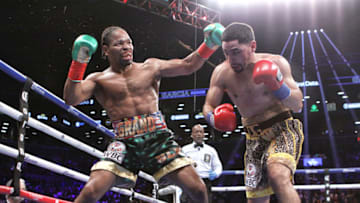 NEW YORK, NY - SEPTEMBER 08: Shawn Porter (green trunks) defeats Danny Garcia (yellow pattern trunks) by unanimous decision in their WBC Welterweight Title fight at Barclays Center on September 8, 2018 in New York City. (Photo by Bill Tompkins/Getty Images)