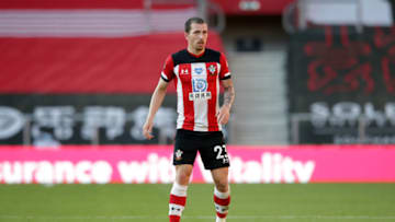 SOUTHAMPTON, ENGLAND - JUNE 25: Pierre-Emile Hojbjerg of Southampton looks on during the Premier League match between Southampton FC and Arsenal FC at St Mary's Stadium on June 25, 2020 in Southampton, England. (Photo by Robin Jones/Getty Images)
