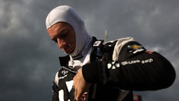 FORT WORTH, TEXAS - JUNE 07: Simon Pagenaud of France, driver of the #22 DXC Technology Team Penske Chevrolet, stands on the grid during US Concrete Qualifying Day for the NTT IndyCar Series - DXC Technology 600 at Texas Motor Speedway on June 07, 2019 in Fort Worth, Texas. (Photo by Chris Graythen/Getty Images)