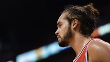 Nov 18, 2015; Phoenix, AZ, USA; Chicago Bulls center Joakim Noah (13) watches the game against the Phoenix Suns from the bench at Talking Stick Resort Arena. The Bulls won 103-97. Mandatory Credit: Jennifer Stewart-USA TODAY Sports