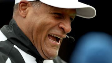 ORCHARD PARK, NEW YORK - NOVEMBER 24: Referee Jerome Boger #23 walks to the field before an NFL game between the Buffalo Bills and the Denver Broncos at New Era Field on November 24, 2019 in Orchard Park, New York. (Photo by Bryan M. Bennett/Getty Images)