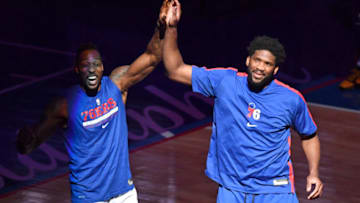 Philadelphia 76ers, Dwight Howard, Joel Embiid Mandatory Credit: Eric Hartline-USA TODAY Sports