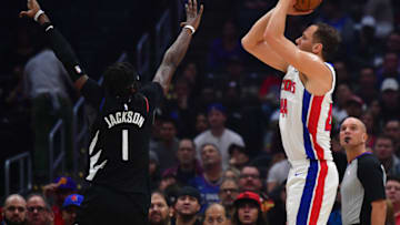 Detroit Pistons forward Bojan Bogdanovic Credit: Gary A. Vasquez-USA TODAY Sports