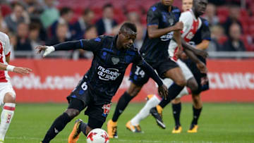 AMSTERDAM, NETHERLANDS - AUGUST 2:Jean Seri from OSC Nice during the UEFA Champions League Qualifying Third Round: Second Leg match between AJAX Amsterdam and OSC Nice at Amsterdam Arena, on August 2, 2017 in Amsterdam, Netherlands. (Photo by Andy Astfalck/Getty Images)