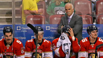 Florida Panthers head coach Joel Quenneville looks from the bench during the first period against the Winnipeg Jets at the BB&T Center in Sunrise, Fla., on Thursday, Nov. 14, 2019. (David Santiago/Miami Herald/Tribune News Service via Getty Images)
