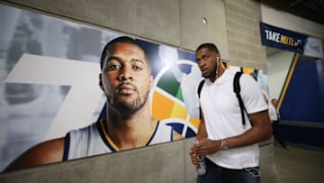 SALT LAKE CITY, UT - MAY 8: Derrick Favors (Photo by Melissa Majchrzak/NBAE via Getty Images)