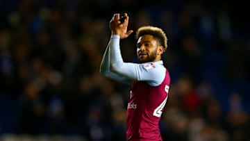 BRIGHTON, ENGLAND - NOVEMBER 18: Jordan Amavi of Aston Villa applauds the fans after the Sky Bet Championship match between Brighton