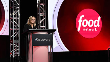 PASADENA, CALIFORNIA - JANUARY 16: President, Food Network & Cooking Channel Courtney White speaks onstage during the Food Network portion of the Discovery, Inc. TCA Winter Panel 2020 at The Langham Huntington, Pasadena on January 16, 2020 in Pasadena, California. (Photo by Amanda Edwards/Getty Images for Discovery, Inc.)