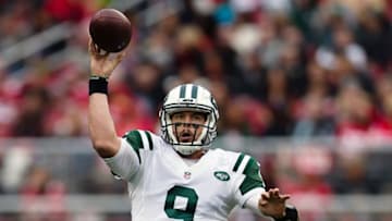 Dec 11, 2016; Santa Clara, CA, USA; New York Jets quarterback Bryce Petty (9) throws the ball against the San Francisco 49ers during the second quarter at Levi