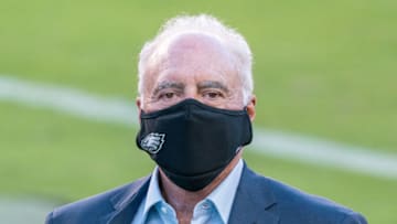 October 4, 2020; Santa Clara, California, USA; Philadelphia Eagles owner Jeffrey Lurie before the game against the San Francisco 49ers at Levi's Stadium. Mandatory Credit: Kyle Terada-USA TODAY Sports