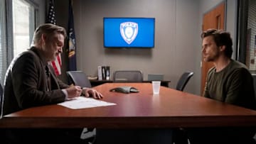 THE SINNER -- "Part I" Episode 301 -- Pictured: (l-r) Bill Pullman as Detective Lt. Harry Ambrose, Matt Bomer as Jamie Burns -- (Photo by: Peter Kramer/USA Network)