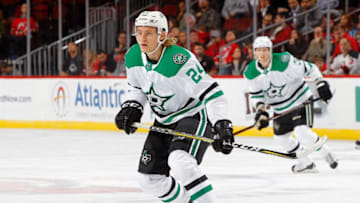 NEWARK, NJ - OCTOBER 16: Roope Hintz #24 of the Dallas Stars in action against the New Jersey Devils at Prudential Center on October 16, 2018 in Newark, New Jersey. The Devils defeated the Stars 3-0. (Photo by Jim McIsaac/Getty Images)