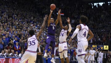 Kansas State Wildcats vs Kansas Jayhawks. (Photo by Ed Zurga/Getty Images)