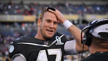 ORLANDO, FLORIDA - JANUARY 26: Ryan Tannehill #17 of the Tennessee Titans smiles during a timeoout in the second half of the 2020 NFL Pro Bowl at Camping World Stadium on January 26, 2020 in Orlando, Florida. (Photo by Mark Brown/Getty Images)