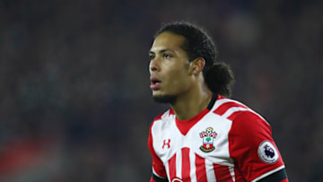 SOUTHAMPTON, ENGLAND - DECEMBER 28: Virgil van Dijk of Southampton looks on during the Premier League match between Southampton and Tottenham Hotspur at St Mary's Stadium on December 28, 2016 in Southampton, England. (Photo by Julian Finney/Getty Images)