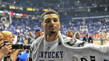 Mar 12, 2016; Nashville, TN, USA; Kentucky Wildcats guard Jamal Murray (23) leaves the court after defeating the Georgia Bulldogs during the second half of game eleven of the SEC tournament at Bridgestone Arena. Kentucky won 93-80. Mandatory Credit: Jim Brown-USA TODAY Sports